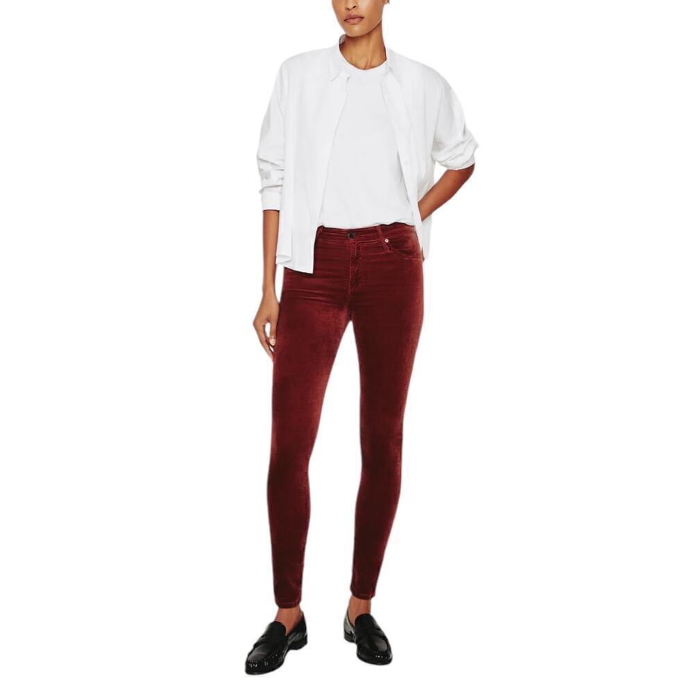 New Women’s AG Farrah Velvet Mid Rise Skinny Pants Size 31